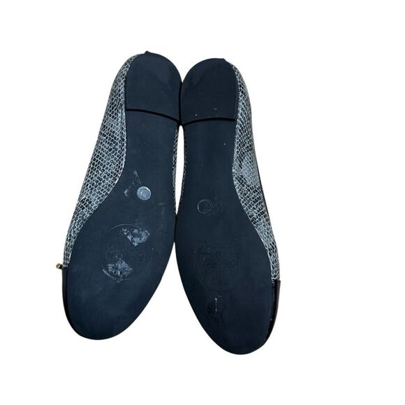 Tory Burch Ballet Tribal Smoke Flat Verbena Snake Bow Round Cap Toe | Size 8 - Picture 9 of 12